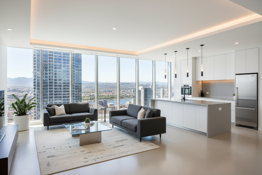 a modern design sectional title flat in a high-rise residential building